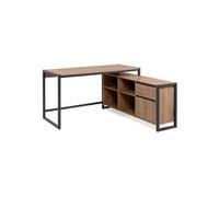 Bureau d angle réversible Denver Panneau de particules Coloris chene artisan anthracit