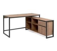 Bureau d angle réversible Denver Panneau de particules Coloris chene artisan anthracit
