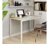 VidaXL Bureau d'ordinateur - Blanc / Chêne