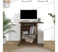 vidaXL Bureau d'ordinateur - Chêne Marron