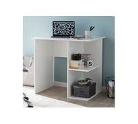 Bureau d'angle 2 étagères 82x60x76 cm blanc
