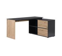Vente-unique Secrétaire ‡ 3 Portes - MDF - Naturel & Noir - COLIOBA