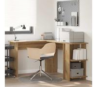 vidaXL Bureau d'angle Gris Sonoma Bois d'ingénierie | S'intègre super bien dans les coins, Avec deux étagères pour tes affaires, Surface grise mate moderne
