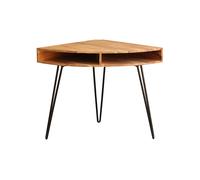 Bureau d'angle avec rangements bois massif et métal noir L75 cm GOSBY