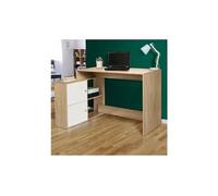 IDMarket - Bureau d'angle en L BOB - Imitation hêtre / blanc