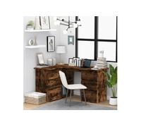 vidaXL Bureau d'angle Chêne fumé 145×100×76 cm Bois d'ingénierie