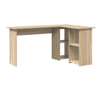 Bureau d'angle chêne Sonoma 142 x 102 x 73 cm Bois ingénierie | Finition mate, étagères de rangement, design lignes épurées, surface large, facile à nettoyer