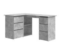 Bureau d'angle - CLOUD - forme de L - Gris béton 145x100x76 cm Bois d'ingénierie LL63859
