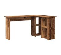Bureau d'angle en Bois d'ingénierie 142 x 102 x 73 cm Finition Matte | Design épuré, étagères intégrées, résistant rayures, entretien facile, style contemporain, espace rangement