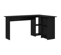 Bureau d'angle en chêne noir - vidaXL - 142x102x73 cm - Chêne Noir - Bois d'ingénierie - Finition mate - Deux étagères
