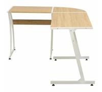 Bureau d'angle en forme de L chêne avec cadre en métal, 152 x 117 x 74 cm | Plateau en bois multicouche, revêtement PVC, métal, surface lisse, grand espace, design d'angle, utilisation bureau ou étude