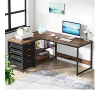 Bureau d'angle en Forme de L-Etagères de rangement-Bureau Gaming en Forme L-Grand plateau-bureau gaming angle-150 x 120 x 75cm
