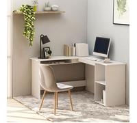 Bureau d'angle en forme de l - vidaXL - bois d'ingénierie - blanc - pour bureau - 120 x 140 x 75 cm@fmd93w