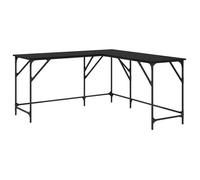 Bureau d'angle en L - vidaXL - 149x149x75 cm - Chêne noir - Bois d'ingénierie - Cadre en acier - Poids maximal 60 kg