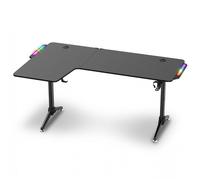 SPIRIT OF GAMER HEADQUARTER 600, Bureau d'Angle Gaming 160 cm, Grand Bureau Gamer avec Porte Gobelet, Crochet pour Casque et Support pour Câble, Table avec Rétroéclairage LED, Créez votre Setup Gaming