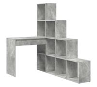 Bureau d'angle Gris avec Rangement Bois d'Ingénierie 101,5 x 149,5 x 149,5 | Design contemporain, montage réversible, étagères pratiques, entretien facile, fixation murale incluse, forme gain de place