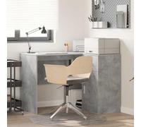 Bureau d'angle Gris Béton avec Tiroir, 102 x 88 x 75 cm, Bois D'ingénierie | Bois d'ingénierie robuste, étagères intégrées, haut de meuble, style contemporain, entretien facile, adapté aux petits