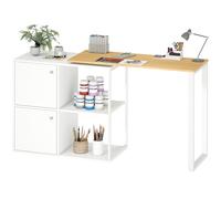 Bureau d'angle HOMCOM 360° modulable - 2 armoires & 2 étagères, blanc