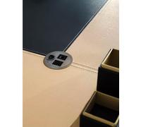 Bureau d'angle moderne en MDF et acier inoxydable gris