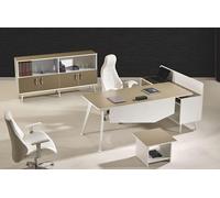 Bureau d'angle moderne Meubles de bureau blanc Bureau 3pcs bois Set Groupe