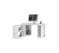 Bureau d'angle multifonctionnel Bureau en L avec étagères intégrées coloris Blanc - Longueur 137 x Hauteur 78 x Largeur 137 cm