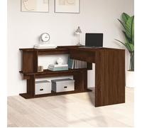 Bureau d'angle - OMABETA - Chêne marron - 200x50x76 cm - Bois d'ingénierie - Design contemporain