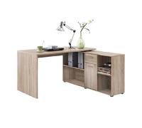 Bureau d'angle réversible 135,7x135,7x74,2 cm chêne