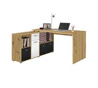 FMD Möbel Bureau d'angle 353-001 – Finition chêne Artisan imitation blanc – Table 136×75×68 cm