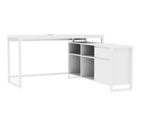 Bureau d'angle réversible Denver - Panneaux de particules - Coloris Blanc - 139 x 75 x 139 cm