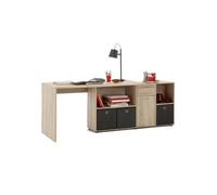 Bureau d'Angle Réversible "Oxela" 135cm Chêne Clair