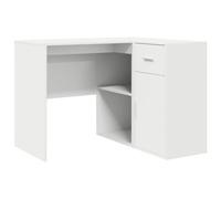 Bureau d'angle vidaXL Dijon 1 Armoire + 1 Tiroir + 2 Compartiments Blanc 75x102x50 cm