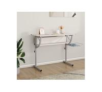 vidaXL Bureau d'artisanat blanc et gris 110x53x(58-87) cm