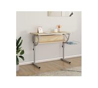 vidaXL Bureau d'artisanat chêne sonoma et gris 110x53x(58-87) cm