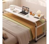 Bureau de lit avec roulettes, table mobile réglable pour usage alimentaire et médical, bureau d'ordinateur roulant avec déflecteur de bureau, hauteur et longueur réglables, table de chevet