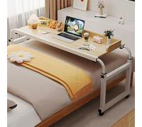 Bureau de lit réglable de 115 à 210 cm, table de lit avec roulettes, station de travail debout chariot pour ordinateur portable, hauteur de 65 à 95 cm, pour lit jumeau/double/grand lit/king size