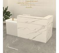 Bureau de réception avec tiroir verrouillable et panneaux privés, table de comptoir avant pour vente au détail, bureau et hall, dimensions 120 x 60 x 100 cm
