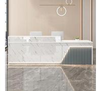 Bureau de réception avec tiroirs verrouillables et comptoir avant d'armoire pour bureau, vente au détail, salon et espaces SOHO, design fonctionnel pour les environnements professionnels