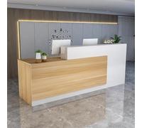 Bureau de réception avec tiroirs verrouillables et étagères ouvertes, comptoir avant moderne pour vente au détail, table d'ordinateur, dimensions 140 x 60 x 100 cm