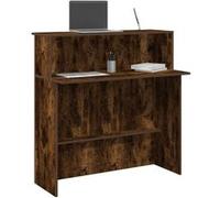 vidaXL Bureau de réception chêne fumé 100x50x103,5cm Bois d'ingénierie, comptoir de réception, réception de Salon, comptoir de Bar de réception