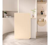 Bureau de réception moderne en forme de L pour salon de beauté et bureau, comptoir élégant en grain de bois, idéal pour les salles de réception et les espaces de vente au détail