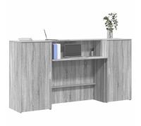 vidaXL Bureau de réception sonoma gris 200x50x103,5 cm bois ingénierie