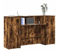 vidaXL Bureau de réception Chêne fumé 200x50x103,5 cm Bois d'ingénierie