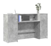 vidaXL Bureau de réception gris béton 200x50x103,5cm bois d'ingénierie