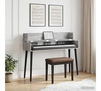 vidaXL Bureau d'appoint gris béton 130 x 40 x 19,5 cm – Panneaux de particules