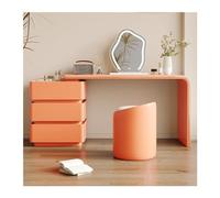 bureau de vanité Bureau de coiffeuse avec 3 tiroirs, ensemble moderne et simple, comprenant un miroir maquillage à LED une chaise, parfait for les femmes filles Cabinet organisateurs(Orange,Moyen)