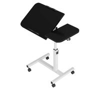 Bureau debout compact de 60 cm - Table d'ordinateur mobile - Réglable en hauteur - Monté sur roulettes - Deux positions de travail : assis/debout - Noir