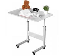 Bureau Debout Mobile avec 4 roulettes - MIPAN - Table D'appoint - Table Mobile - Pour Salon, Chambre, balcon - 60x40x69-90cm -