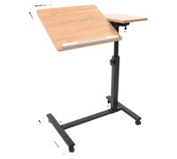 Bureau debout mobile, réglable en hauteur, design ergonomique, bois noir