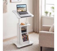 Bureau debout mobile sur roulettes, avec plateau inclinable, hauteur réglable de 72 à 112 cm
