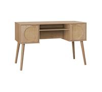 Bureau décor bois et cannage 2 portes EVA